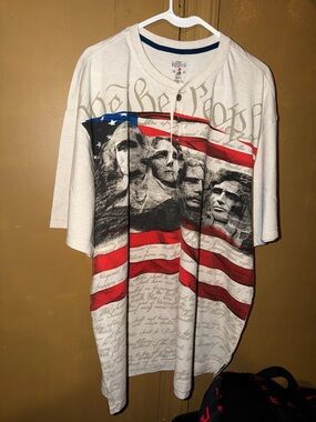Red Head Brand Co. We The People Mount Rushmore Patriotic Button Up Shirt XL Men